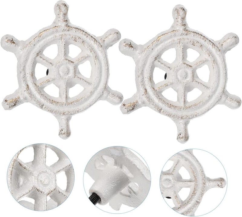 Ocean Theme Cast Iron Wardrobe Handles Retro Drawer Pull Knobs 2Pcs Set - Image 5